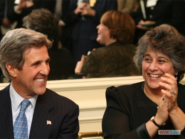 ALF Board member Barbara Ferris with Senator John Kerry