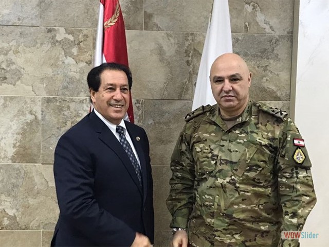 Mr Moustafa Nasser with Gen. Joseph Aoun Commander General of Lebanese Army 