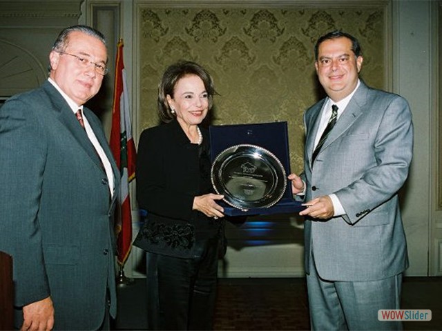 ALF Board member Abdo Sabban with Minister Nayla Mouawad and Secretary Spence Abraham