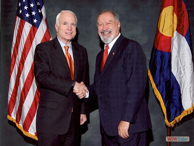 Ambassador Sam Zakem with republican presidential nominee John McCain