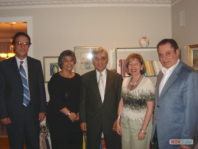 ALF Board members Toufic Baaklini,Barbara Ferris,Robert Chahine, May Rihani, Ned Fawaz during mini board meeting in Washington, DC 9/9/06