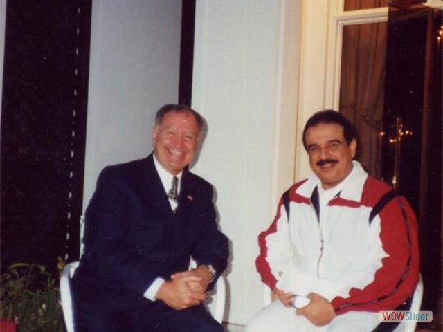 ALF Board member Ambassador Sam Zakhem with the King of Bahrein