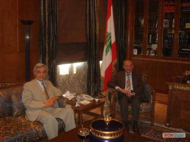 Dr Chahine with Lebanese Parliament Speaker Nabih Berri