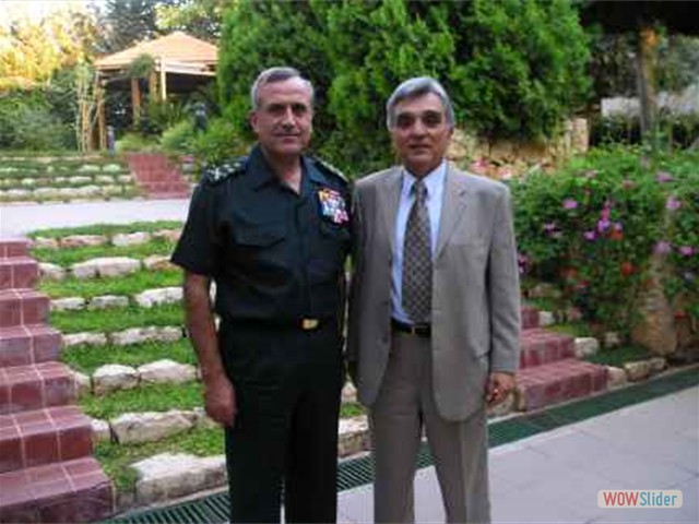 Dr Chahine with General Michel Suleiman Commander of the Lebanese Army
