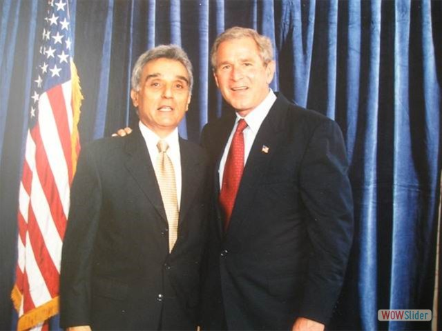 Dr Chahine with President George W Bush